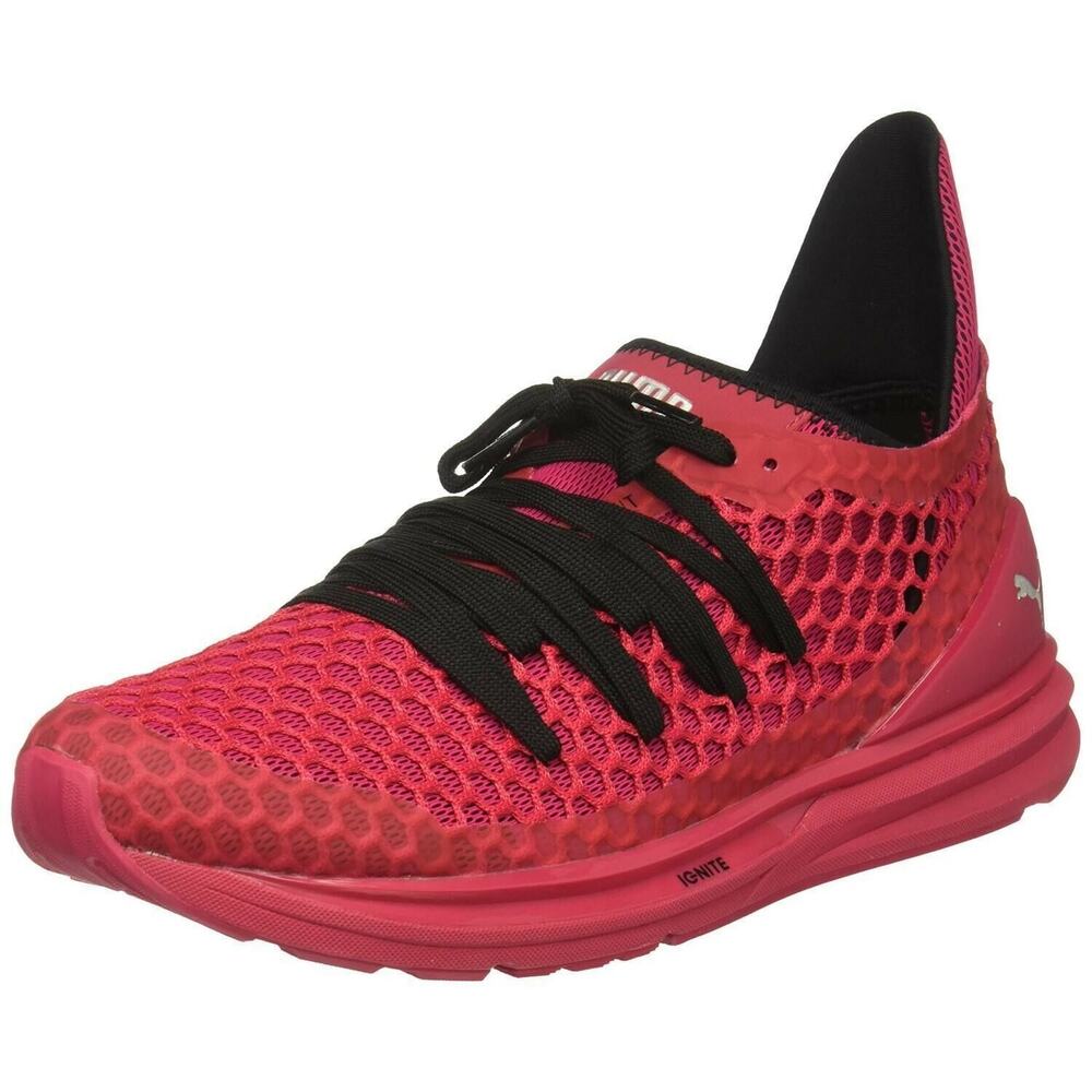 PUMA IGNITE Sz 9.5 LIMITLESS NETFIT SNEAKER WOMEN SHOES RED/SLIVER 189984‎ NEW